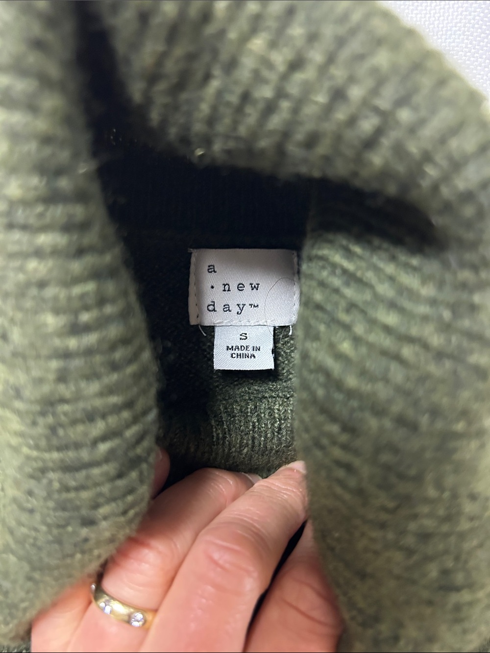a new day Olive Turtleneck Sweater - Men's Knit Pullover image 3